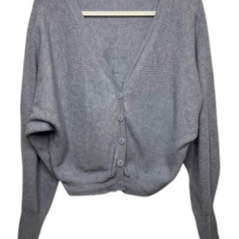 Dreamers by Debut dolman sleeves ribbed cardigan powder blue women's size L